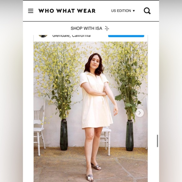 Who What Wear Women's XL Beige V-Neck Trapeze Shirtdress Knee Length - Picture 2 of 5